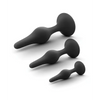 Blush Anal Adventures Platinum Silicone Beginner Plug Kit - Black - Anal Products