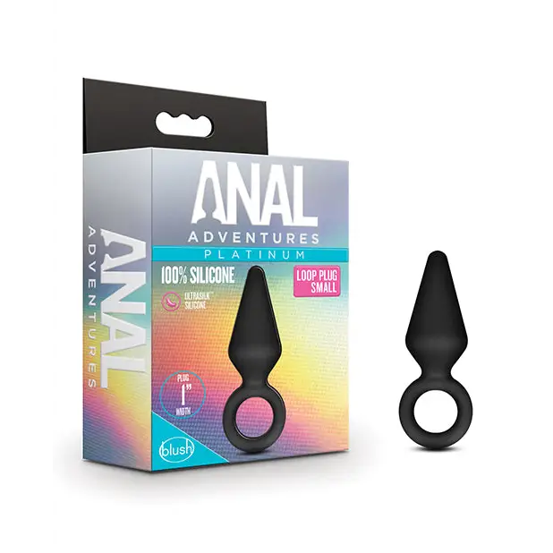 Blush Anal Adventures Platinum Silicone Loop Plug - Small Black - Anal Products
