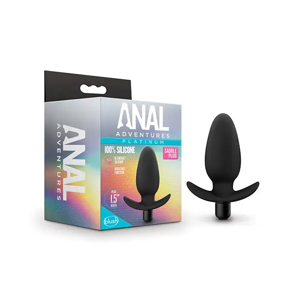 Blush Anal Adventures Platinum Silicone Saddle Plug - Black - Anal Products