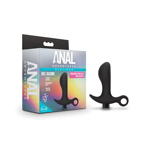 Blush Anal Adventures Platinum Silicone Vibrating Prostate Massager 01 - Black - Anal Products