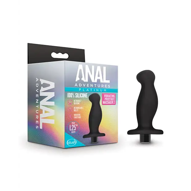Blush Anal Adventures Platinum Silicone Vibrating Prostate Massager 02 - Black - Anal Products