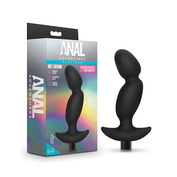Blush Anal Adventures Platinum Silicone Vibrating Prostate Massager 04 - Black - Anal Products
