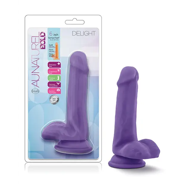 Blush Au Naturel Bold Massive 6’’ Dildo - Purple - Dongs & Dildos