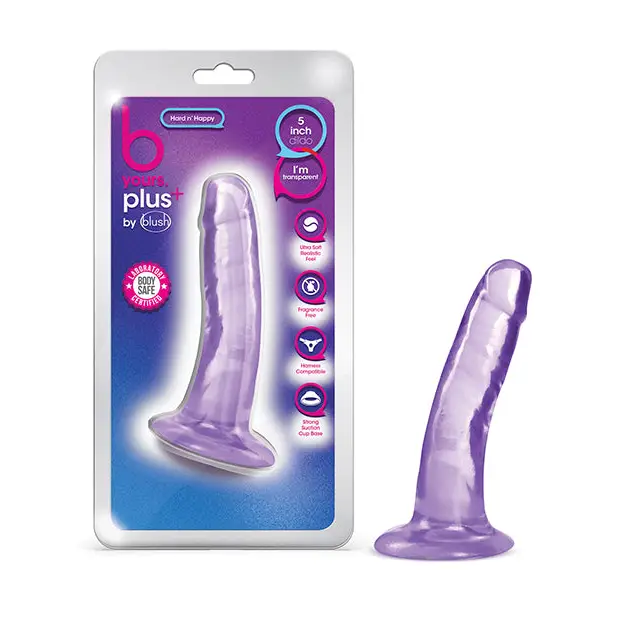 Blush B Yours Plus 5’’ Hard n’ Happy Dildo - Purple - Dongs & Dildos