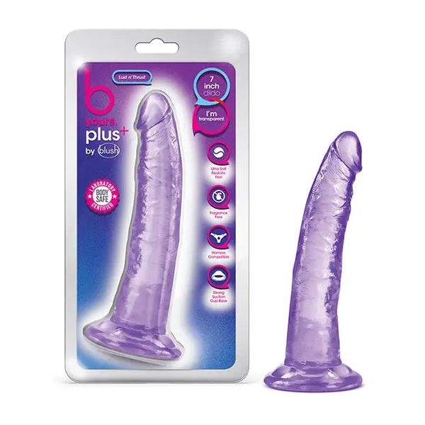 Blush B Yours Plus 7’’ Lust n’ Thrust Dildo - Purple - Dongs & Dildos