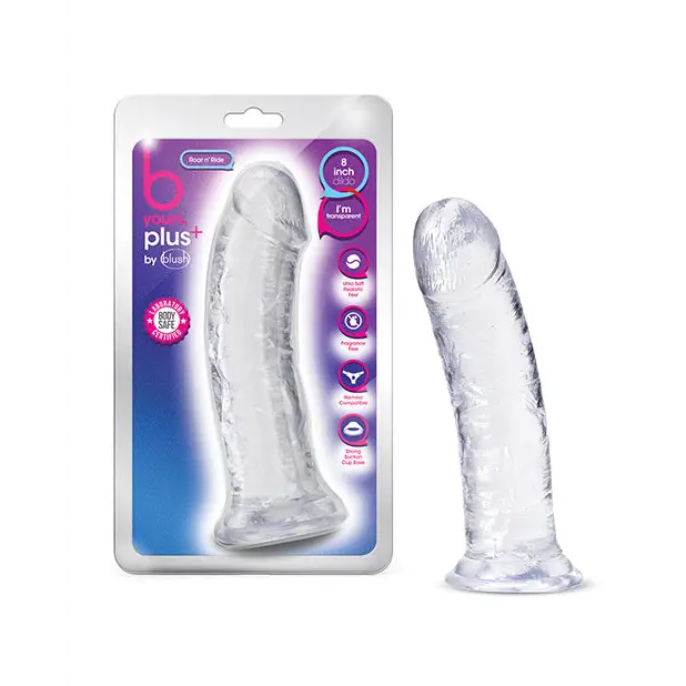 Blush B Yours Plus 8’’ Roar n Ride Dildo - Clear - Dongs & Dildos