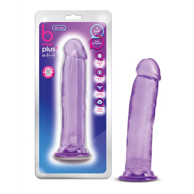 Blush B Yours Plus 9’’ Thrill n Drill - Purple - Dongs & Dildos