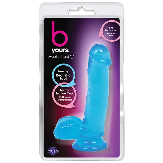 Blush B Yours Sweet n Hard 1 w/Suction Cup - Blue - Dongs & Dildos