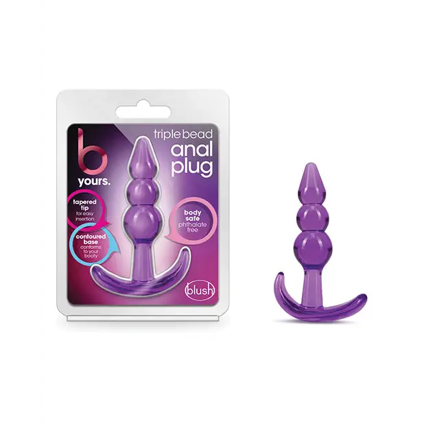 Blush B Yours Triple Bead Anal Plug - Purple - Anal Products