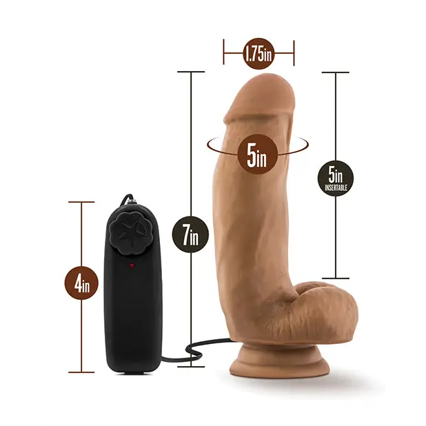 Blush Coverboy MMA Fighter 7’’ Vibrating Realistic Cock - Mocha - Dongs & Dildos