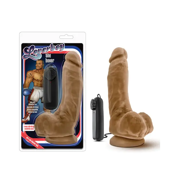 Blush Coverboy the Boxer 9’’ Vibrating Realistic Cock - Mocha - Dongs & Dildos