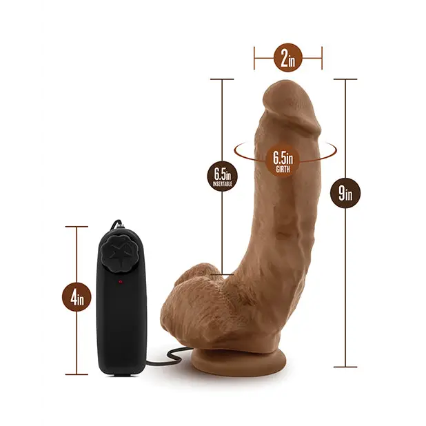 Blush Coverboy the Boxer 9’’ Vibrating Realistic Cock - Mocha - Dongs & Dildos