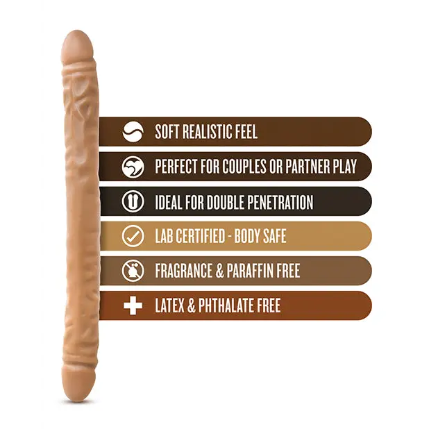 Blush Dr. Skin 18’’ Double Dildo - Mocha - Dongs & Dildos