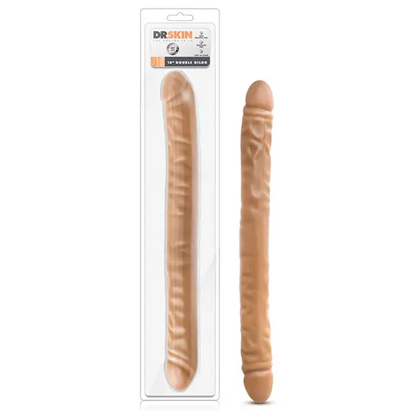 Blush Dr. Skin 18’’ Double Dildo - Mocha - Dongs & Dildos