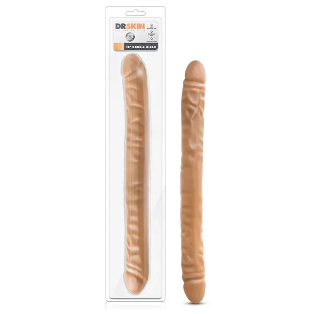 Blush Dr. Skin 18’’ Double Dildo - Mocha - Dongs & Dildos