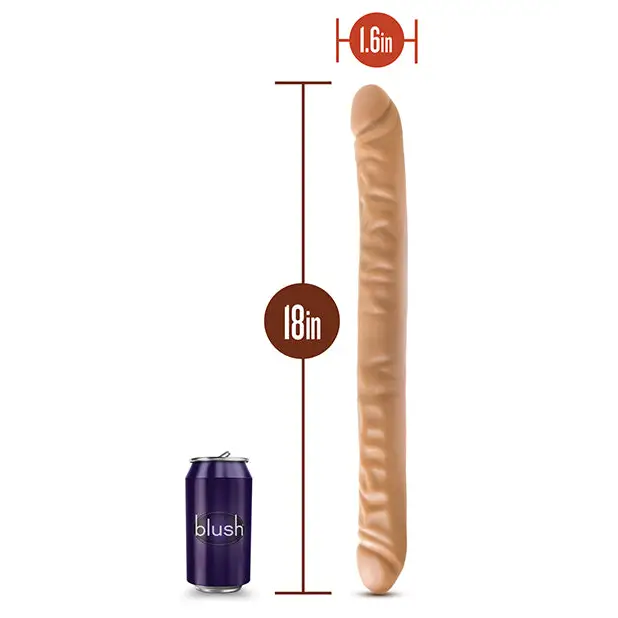 Blush Dr. Skin 18’’ Double Dildo - Mocha - Dongs & Dildos