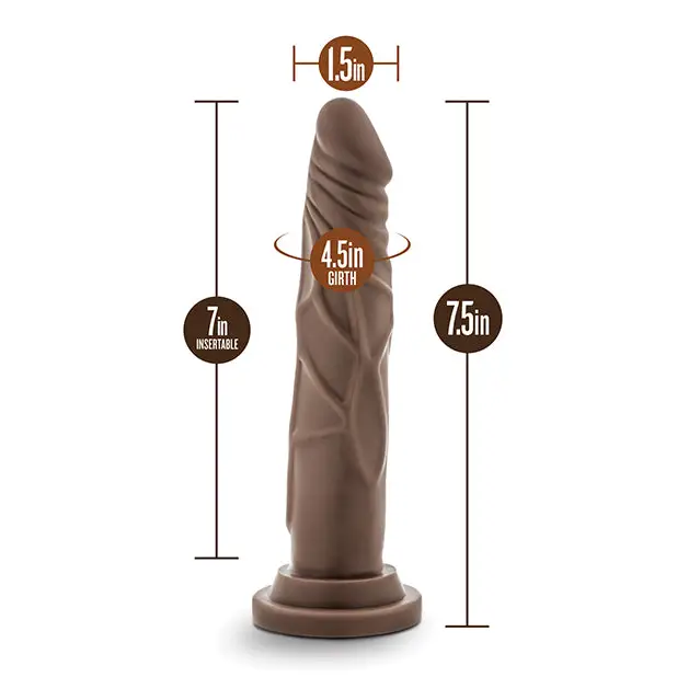 Blush Dr. Skin 7.5’’ Basic Realistic Cock - Chocolate - Dongs & Dildos