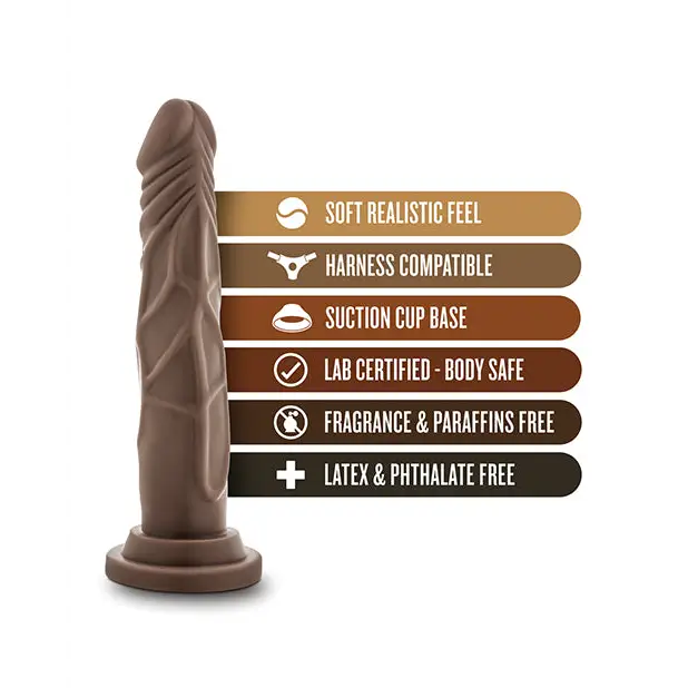 Blush Dr. Skin 7.5’’ Basic Realistic Cock - Chocolate - Dongs & Dildos