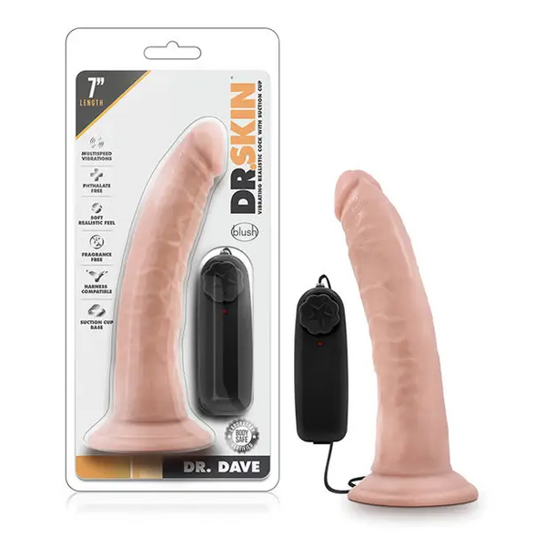 Blush Dr. Skin Dr. Dave 7’’ Cock w/Suction Cup - Vanilla - Dongs & Dildos