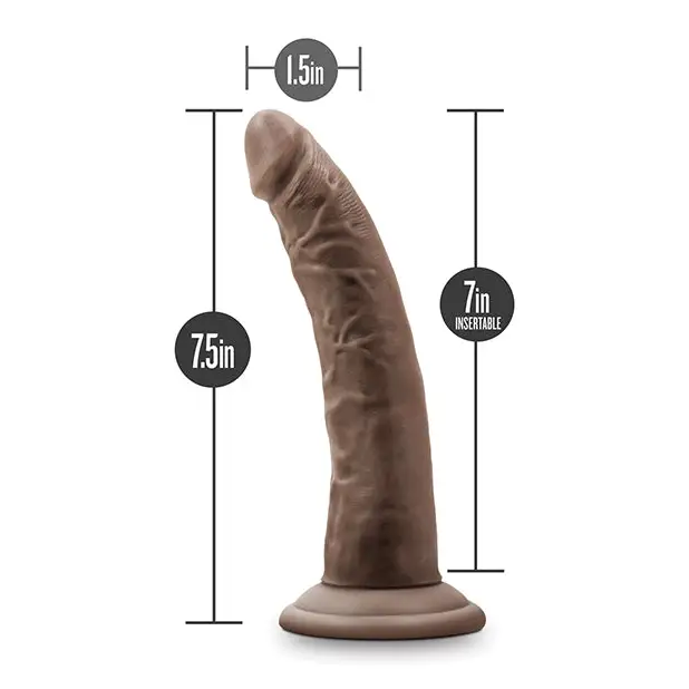 Blush Dr. Skin Glide 7.5’’ Self Lubricating Dildo - Chocolate - Dongs & Dildos