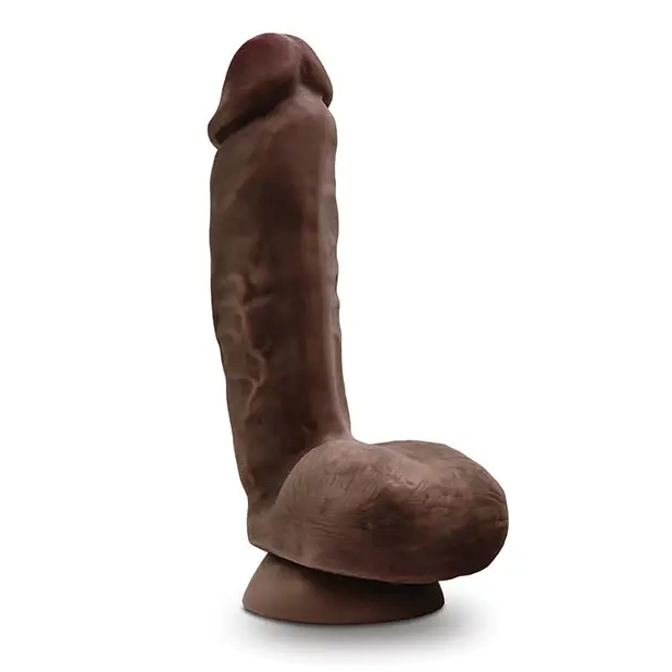 Blush Dr. Skin Glide 8.5’’ Self Lubricating Dildo w/Balls - Chocolate - Dongs & Dildos