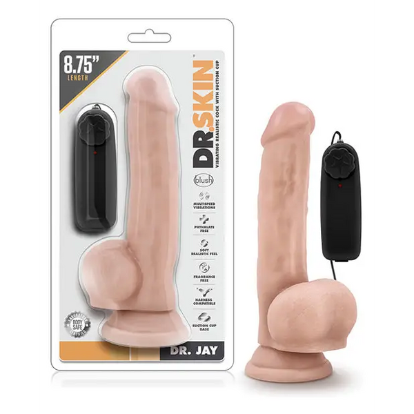 Blush Dr. Skin Dr. Jay 8.75’’ Cock w/Suction Cup - Vanilla - Dongs & Dildos