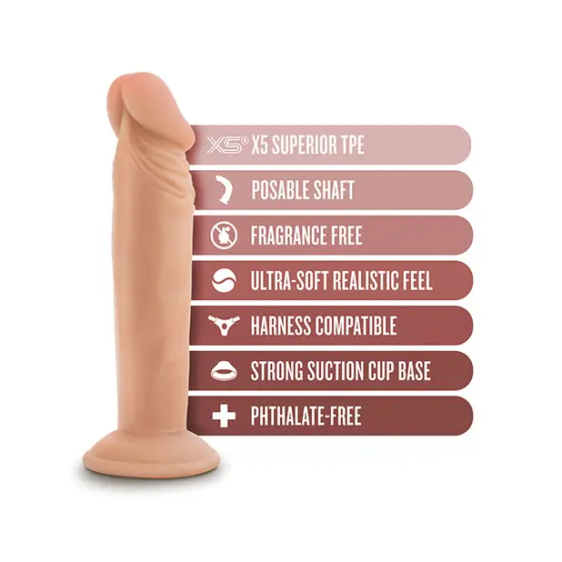 Blush Dr. Skin Plus 6’’ Posable Dildo - Vanilla - Dongs & Dildos