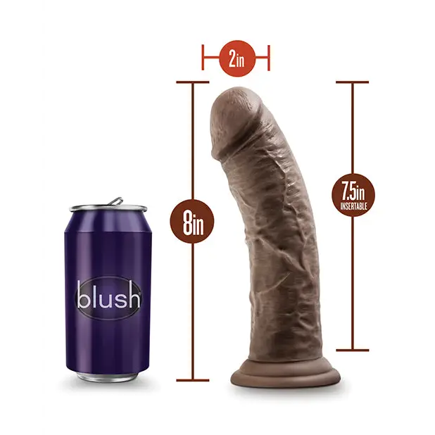 Blush Dr. Skin Plus 8’’ Posable Dildo - Chocolate - Dongs & Dildos