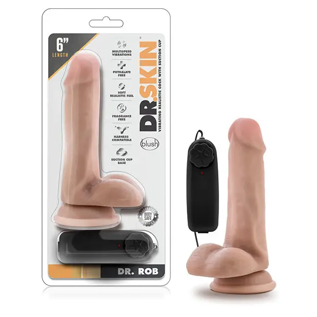 Blush Dr. Skin Dr. Rob 6’’ Cock w/Suction Cup - Vanilla - Dongs & Dildos