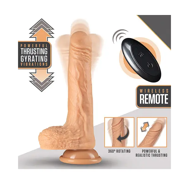 Blush Dr. Skin Silicone Dr. Grey 7’’ Thrusting Dildo - Vanilla - Dongs & Dildos