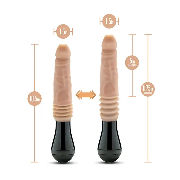 Blush Dr. Skin Silicone Dr. Knight Thrusting Gyrating Vibrating Dildo - Beige - Vibrators