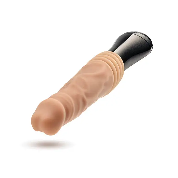 Blush Dr. Skin Silicone Dr. Knight Thrusting Gyrating Vibrating Dildo - Beige - Vibrators