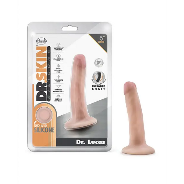 Blush Dr. Skin Silicone Dr. Lucas 5.5’’ Dildo - Vanilla - Dongs & Dildos