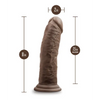 Blush Dr. Skin Silicone Dr. Shepherd 8’’ Dildo w/Suction Cup - Chocolate - Dongs & Dildos
