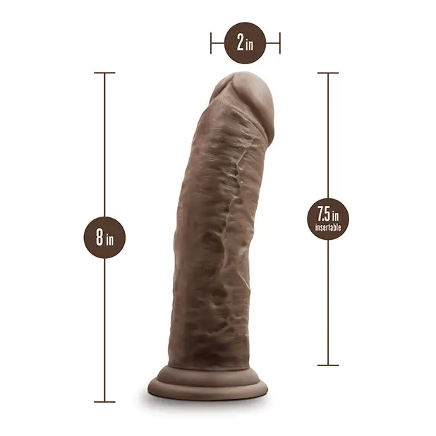 Blush Dr. Skin Silicone Dr. Shepherd 8’’ Dildo w/Suction Cup - Chocolate - Dongs & Dildos