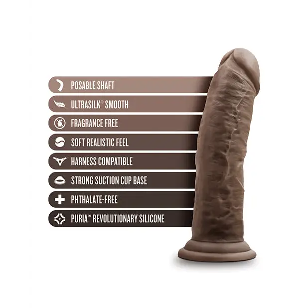 Blush Dr. Skin Silicone Dr. Shepherd 8’’ Dildo w/Suction Cup - Chocolate - Dongs & Dildos