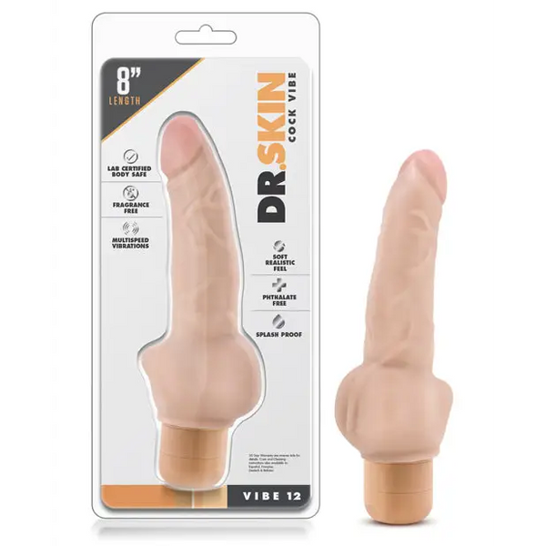 Blush Dr. Skin Vibe 8’’ Dong #12 - Beige - Vibrators