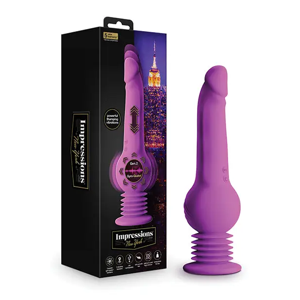 Blush Impressions New York Gyro Quake Dildo - Purple - Vibrators