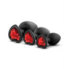 Blush Luxe Bling Plugs Training Kit - Black w/Red Gems - Anal Products