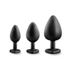 Blush Luxe Bling Plugs Training Kit - Black w/Red Gems - Anal Products
