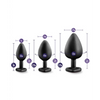 Blush Luxe Bling Plugs Training Kit - Black w/Red Gems - Anal Products