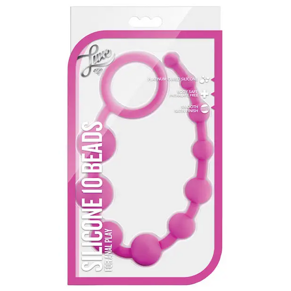 Blush Luxe Silicone Beads 10 - Pink - Anal Products