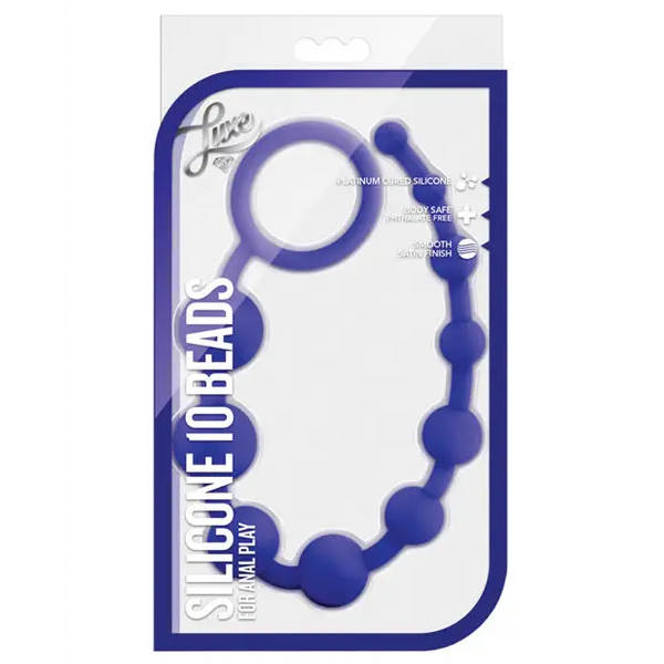 Blush Luxe Silicone Beads 10 - Purple - Anal Products