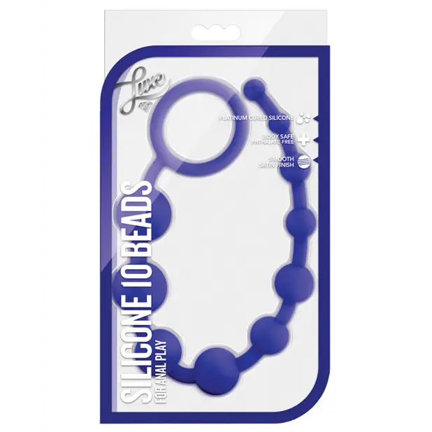 Blush Luxe Silicone Beads 10 - Purple - Anal Products