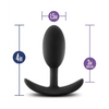Blush Luxe Wearable Vibra Slim Plug Medium - Black - Anal Products