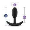 Blush Luxe Wearable Vibra Slim Plug Small - Black - Anal Products