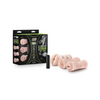 Blush M for Men Self Lubricating Vibrating Stroker Sleeve Kit - Vanilla Pack of 3 - Dolls & Masturbators