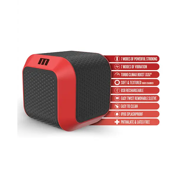 Blush M for Men SlamBox Thrusting & Rotating Stroker - Red - Dolls & Masturbators