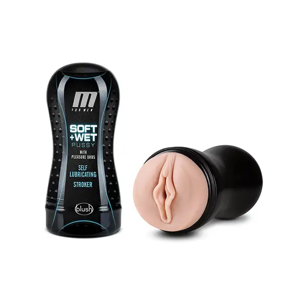 Blush M for Men Soft and Wet Pussy with Pleasure Orbs Self Lubricating Stroker - Vanilla - Dolls & Masturbators