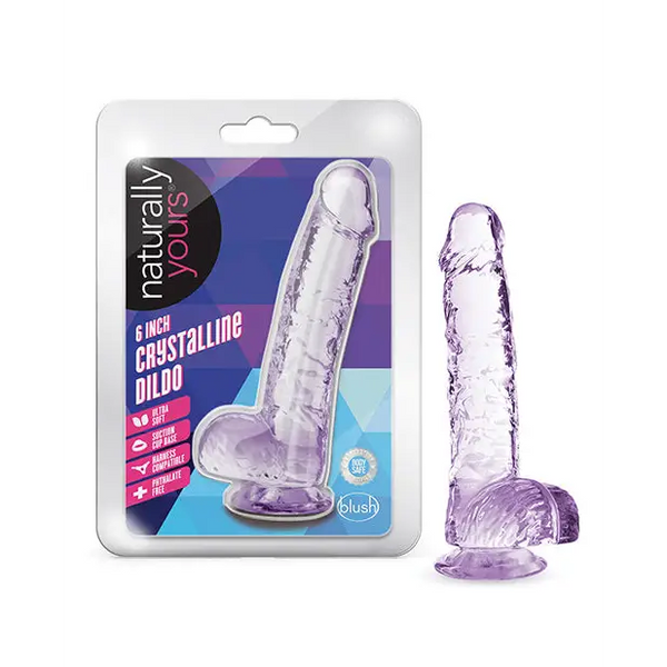Blush Naturally Yours 6’’ Crystalline Dildo - Amethyst - Dongs & Dildos